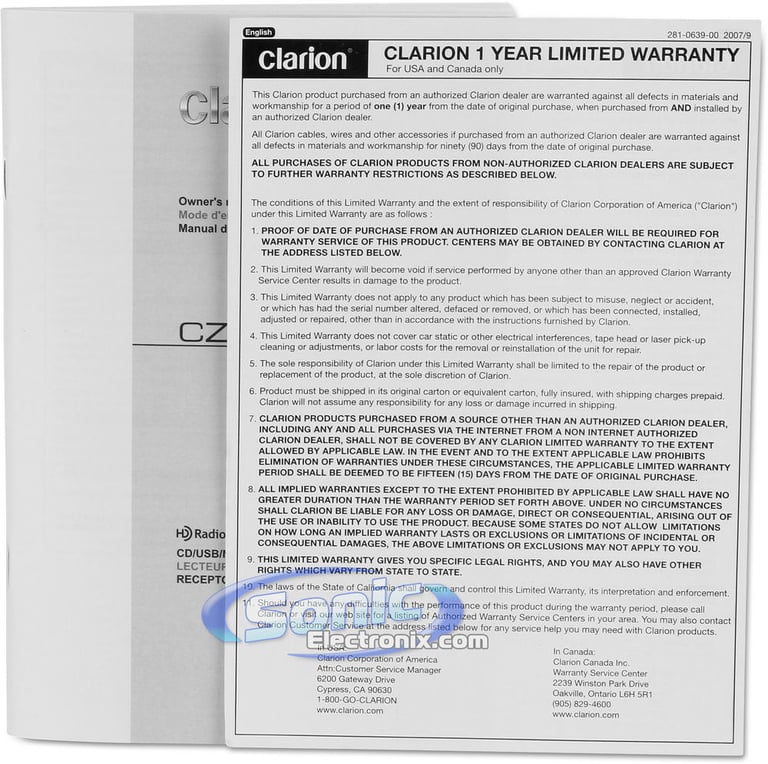 Clarion CZ401 + IPUSBK2 iPod Cable Image 8