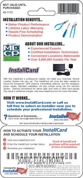 InstallCard 42-1113 (Security/Tracking) Image 2