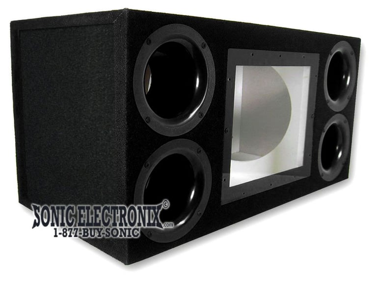 Large Dual 12" Bandpass Enclosure with Plexiglass (no side logos) Image 1