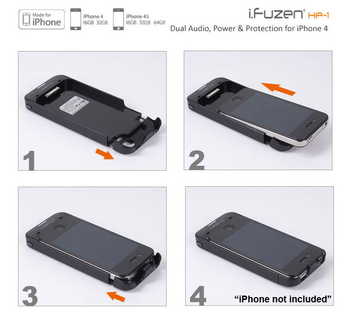 iPhone 4/4S All-in-One Headphone Amplifier, Extended Battery, and Protective Case! Open Box Image 11
