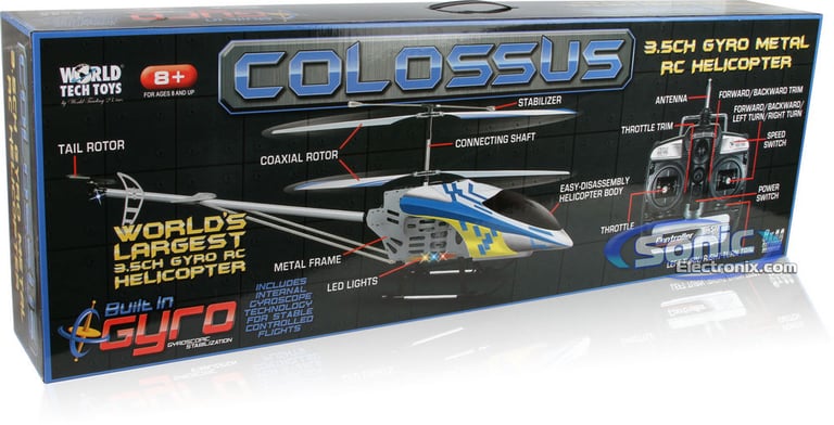 4 Feet World's Largest Colossus 3.5 Ch Electric RC Helicopter w/ Gyro Image 14