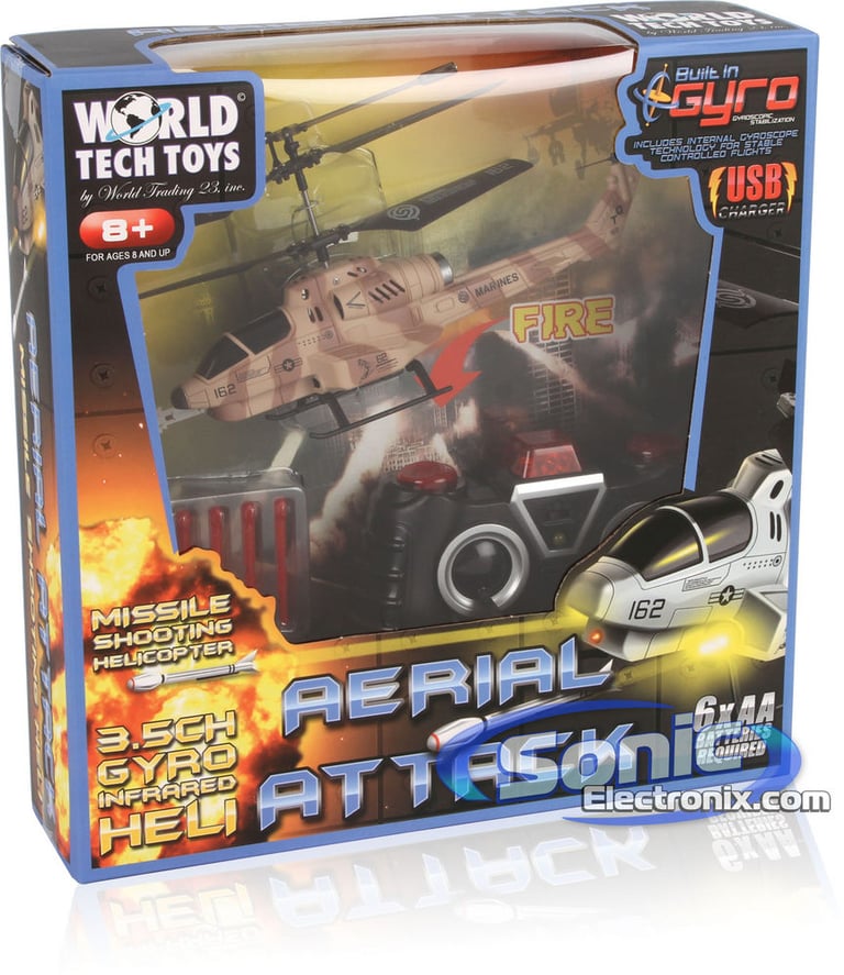 Aerial Attack 3.5 Ch Gyro Electric RC Helicopter w/ Shooting Missiles Image 10