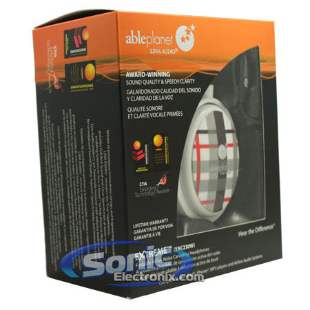 Able Planet XNC230W True Fidelity Extreme Noise Canceling Headphones (White Plaid) Image 6