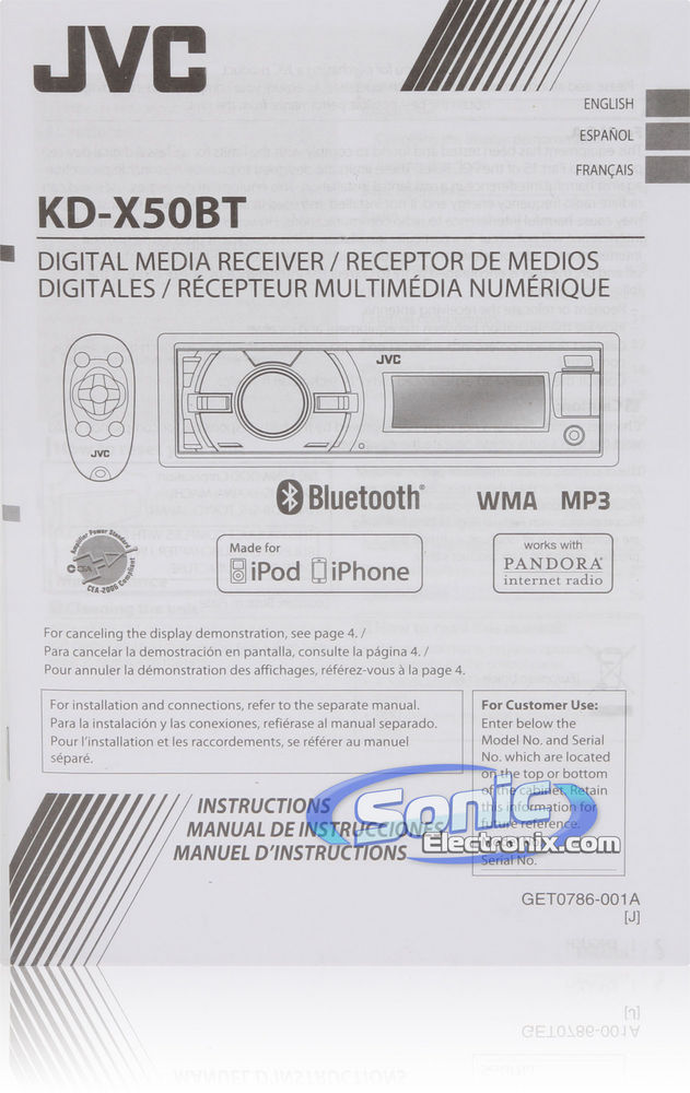 JVC KD-X50BT (Factory Refurbished) Image 7