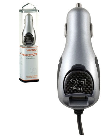 Ventev Dual Output Micro USB Car Charger (2.1A) Image 1