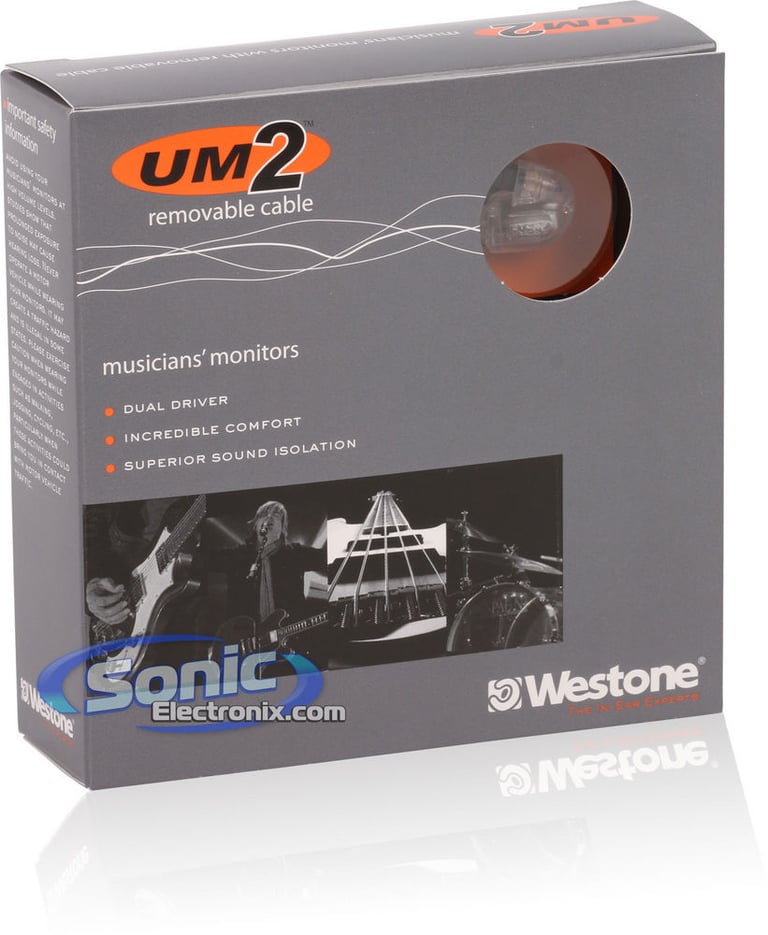 Westone UM2-RC (UM2RC) Clear Dual Driver In-Ear Headphones/Earbuds with Removable Cable Image 9