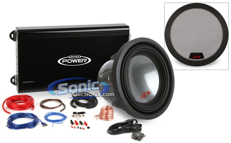 1800W Alpine Subwoofer + Jensen Amplifier Bass Bundle Image 1