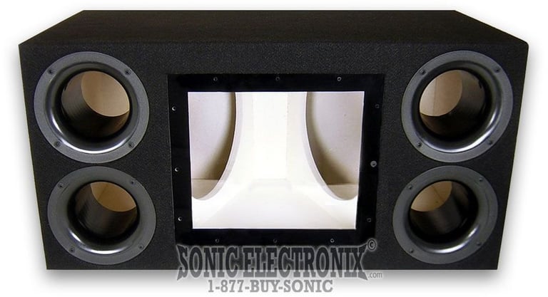 Kicker Dual 12" Bandpass Enclosure with Plexiglass and Logos Image 2