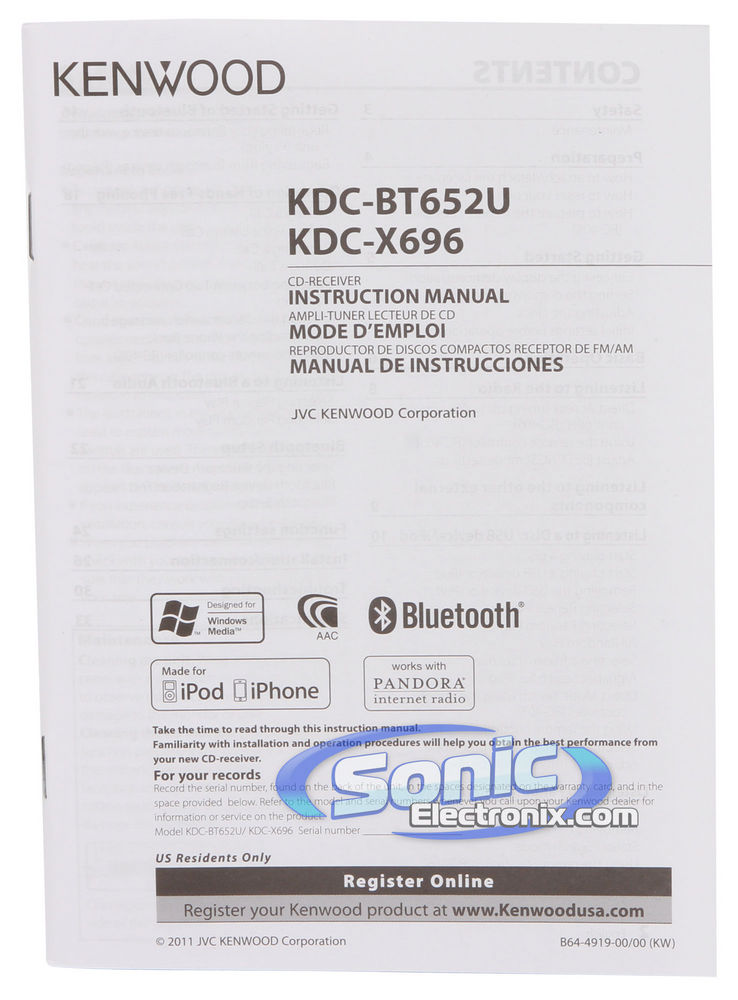 Kenwood KDC-BT652U Image 8