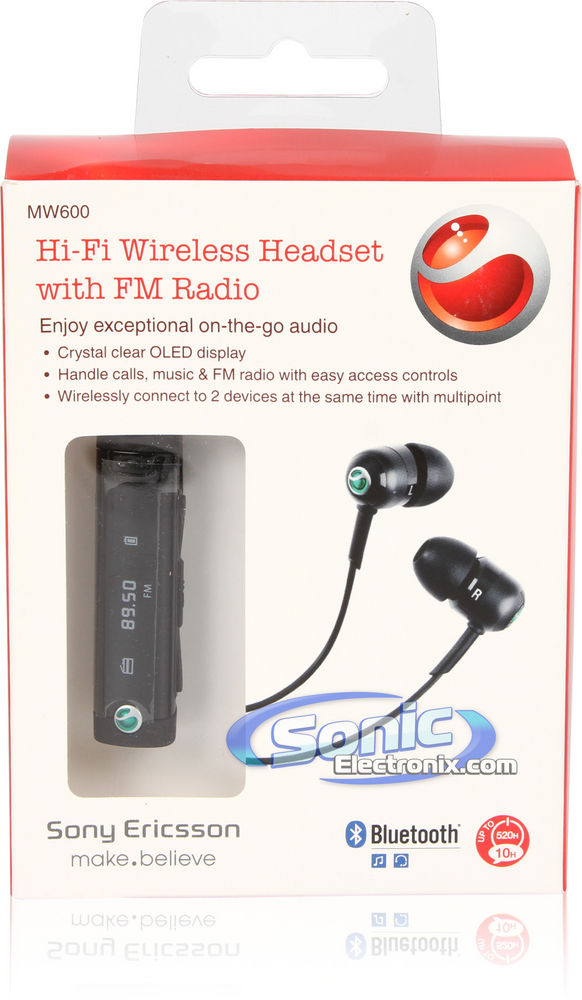 Sony Ericsson MW600 Black Wireless Headset with FM Radio Image 5