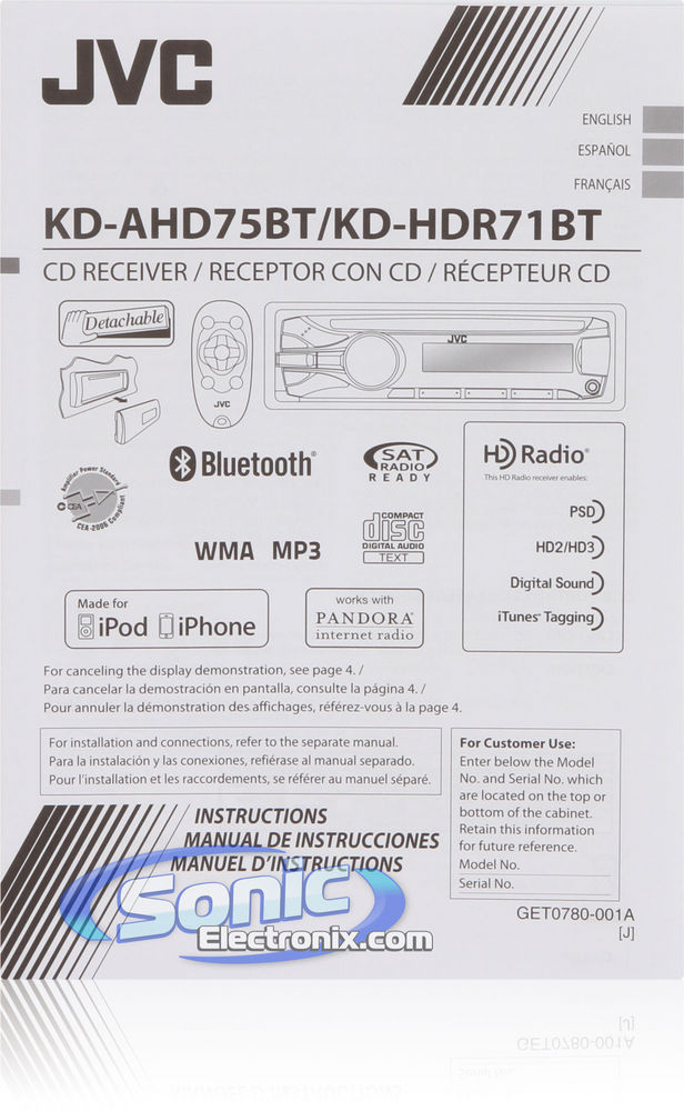 JVC KD-HDR71BT-OPEN BOX  Image 9