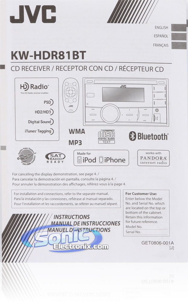 JVC KW-HDR81BT Image 8