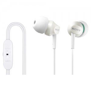 Sony MDREX58V/WHI (MDR-EX58V/WHI) EX Series Earbuds with Volume Control - White Image 1