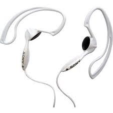 Sony MDR-J10 (MDRJ10) Active Sports Headphones Ear-Clip Earbuds - White Image 1