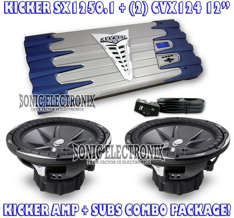 Kicker SX1250.1 R/B + 2 12" CVX12 Dual 4 ohms Image 1