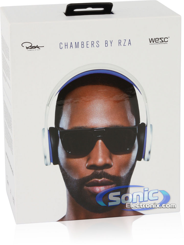 WeSC RZA Street Chambers White/Blue Headphones with  In-Line Control Image 11