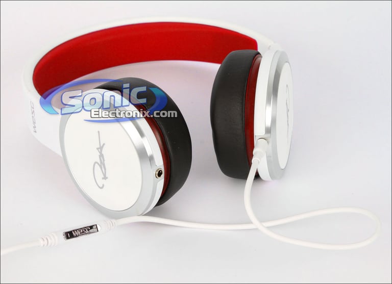 WeSC RZA Street Chambers White/Red Headphones with In-Line Control Image 2
