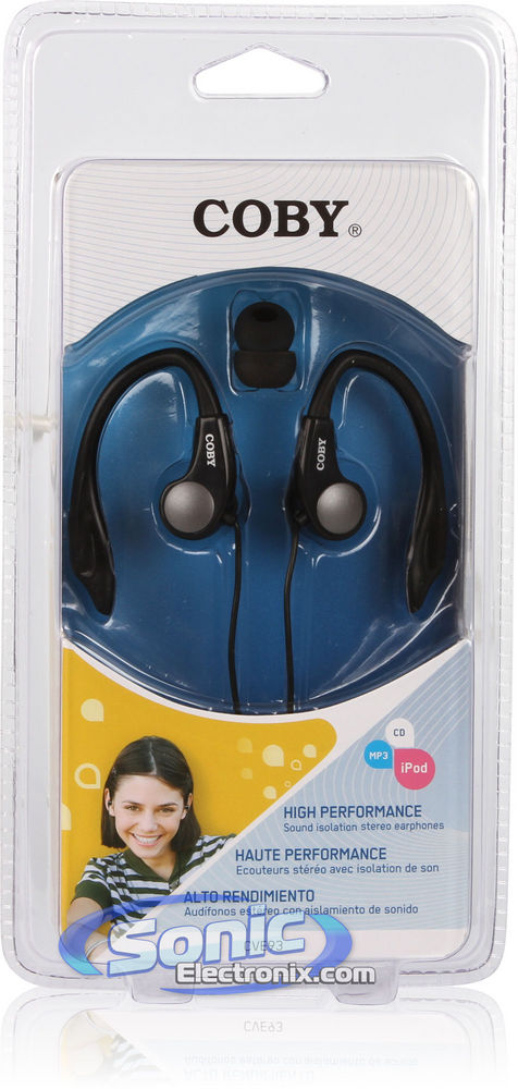 Coby CVE93 (CV-E93) Athletic Sport Isolation Stereo Headphones - Black Image 2