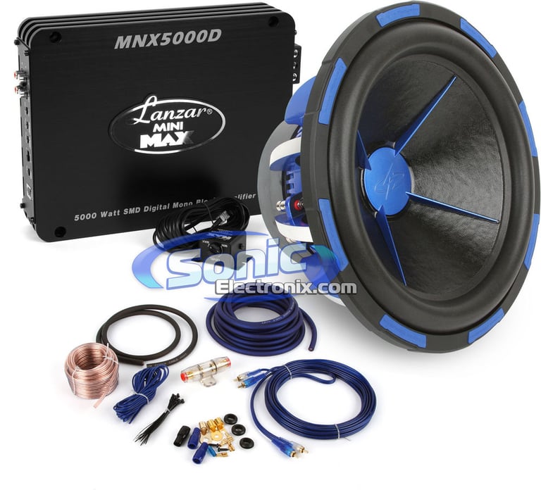 3000W Power Acoustik + Lanzar MNX5000D Bass Package Image 1