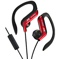 JVC HAEBR80R (HA-EBR80-R) Active Sports Ear-Clip Headphones with iPod/iPhone Remote and Mic - Red Image 1