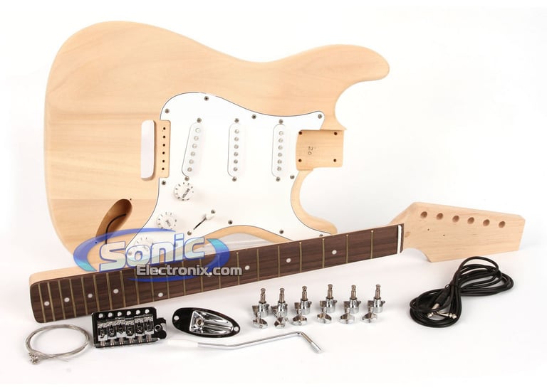Pyle PGEKT18 Unfinished Strat Guitar Building Kit Image 1
