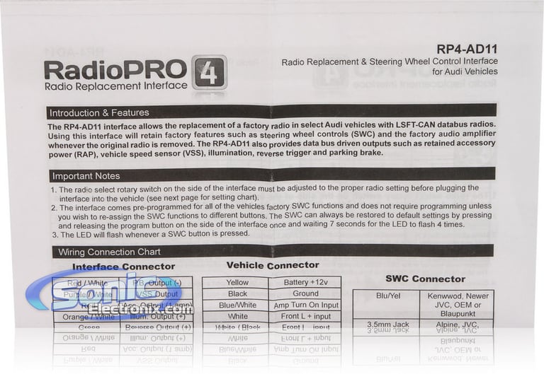 PAC RadioPro RP4-AD11 Wiring Interface Image 6