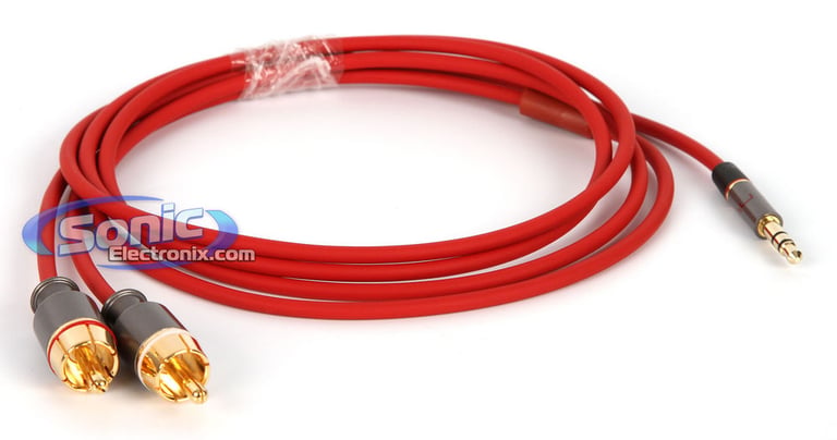 NuForce 4 feet 11-1/16 Inches 3.5mm Stereo to RCA Cable (CABLE-PR-MM-1.5M) - Red Image 1