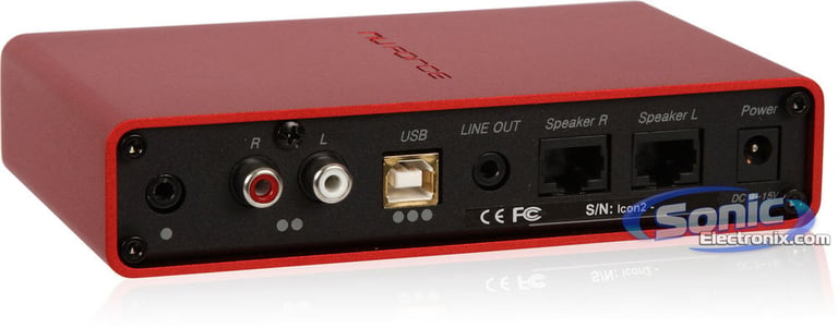 NuForce Icon-2 Red (ICON2-RED) Integrated Desktop Headphone Amplifier and DAC Image 2
