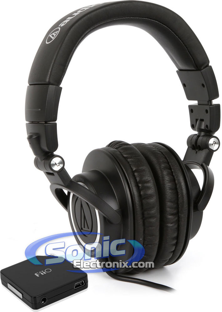 Audio Technica ATH-M50 with FiiO E6 Porable Headphone Amplifier Image 1