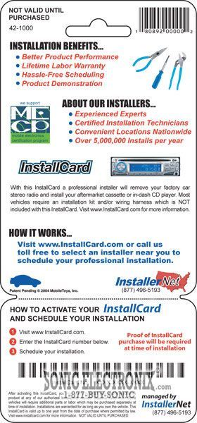 InstallCard 42-1000 (Car Stereo) Image 2