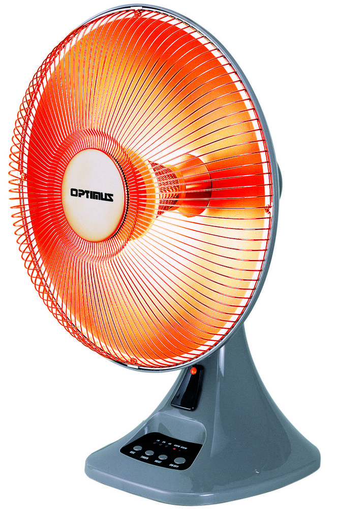 Optimus HEOP4200 14 Inch Oscillating Dish Heater with Timer Image 1