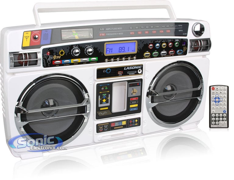 Lasonic i-931BT (White) Bluetooth Ghetto Blaster Image 1