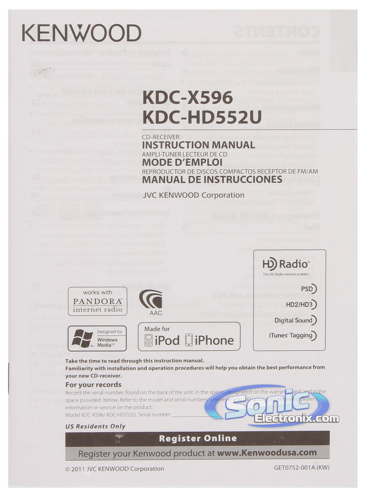 Kenwood eXcelon KDC-X596 Image 7