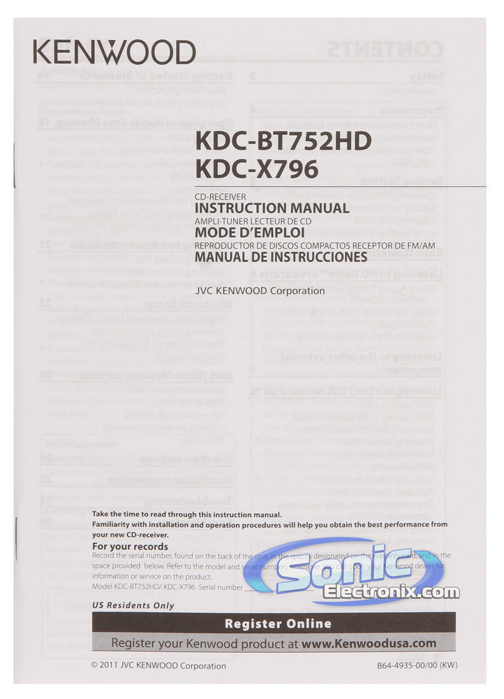 Kenwood eXcelon KDC-X796 Image 9