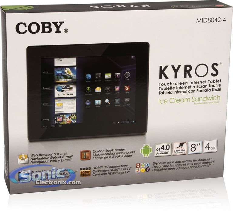 Coby (MID8042-4) 4GB Android 4.0 Tablet Image 9