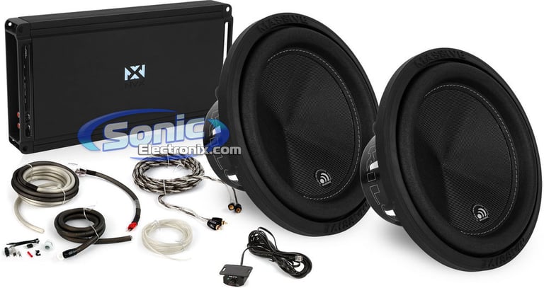 1200W Pair of Massive Audio Kilo 124 Subwoofers + NVX Bass Bundle Image 1