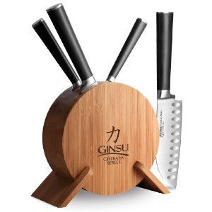 Ginsu 7107 5pc Round Bamboo Block Prep Set Image 1