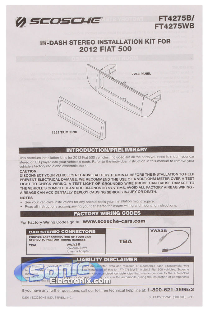 Scosche FT4275WB Dash Kit Image 2