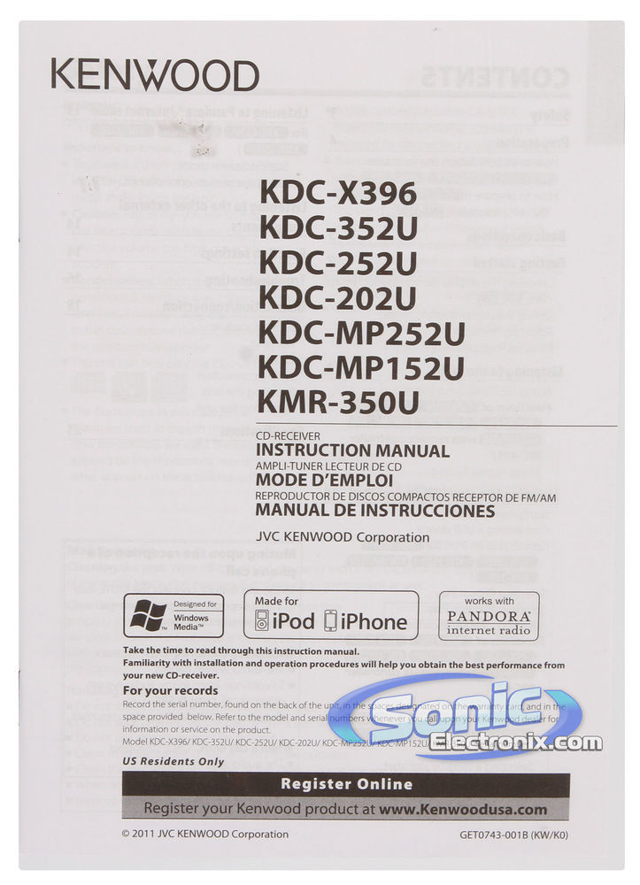 Kenwood eXcelon KDC-X396 Image 8