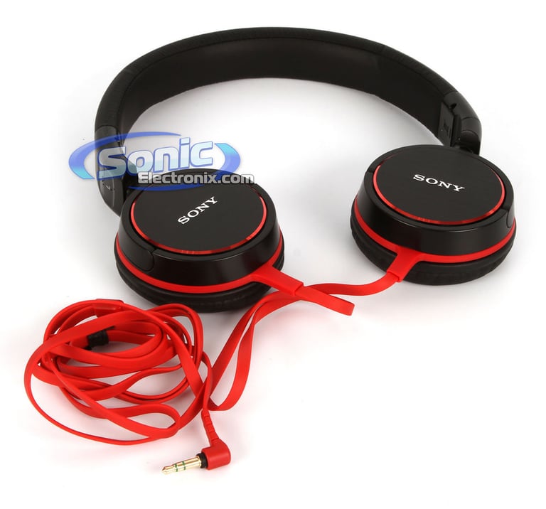 Sony MDR-ZX600/BLK (MDRZX600/RC) DJ Style On-Ear Headphones - Black/Red Image 2