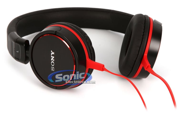 Sony MDR-ZX600/BLK (MDRZX600/RC) DJ Style On-Ear Headphones - Black/Red Image 3