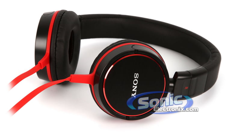 Sony MDR-ZX600/BLK (MDRZX600/RC) DJ Style On-Ear Headphones - Black/Red Image 4