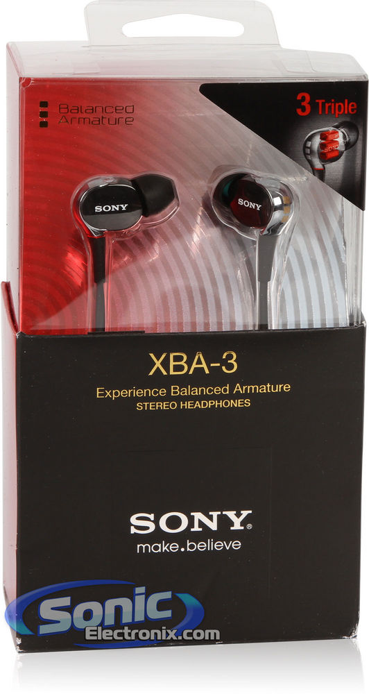 Sony XBA-3 (XBA3) Three-Way Driver Earbuds/In-Ear Headphones Open Box Image 6