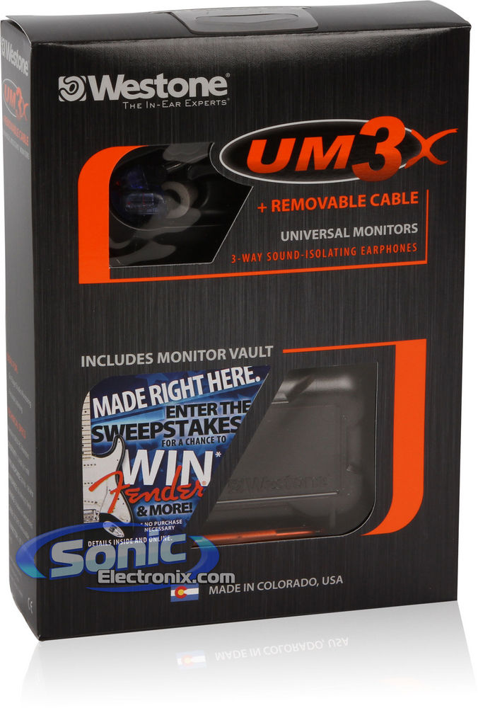 Westone UM3X-RC Triple Driver Professional In-Ear Monitors with Removable Cable (Blue/Black) Image 10