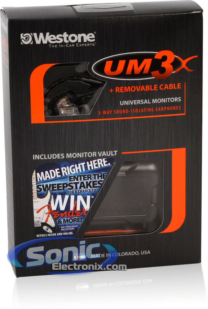 Westone UM3X-RC (Clear/Black) Triple Driver Professional In-Ear Monitors with Removable Cable Image 10