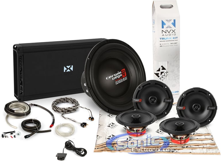 Cerwin Vega HED 6.5" Speaker + 12" VMAX Woofer Upgrade Package w/ NVX Amplifier Image 1