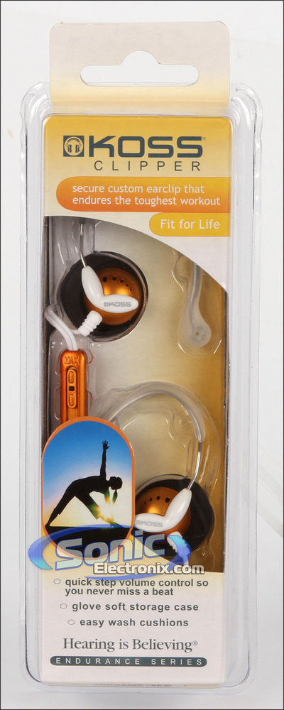 Koss CLIPPERORN (Clipper Orange) Clip-On Headphones with Volume Control Image 1