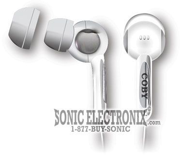 Coby CVE31 (CVE31WHT) In-Ear Noise Isolating Earphones - White Image 2