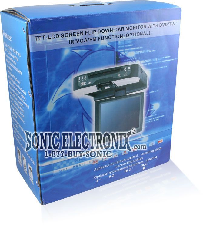 FIT104D 10.4" TFT-LCD Overhead Flipdown Ceiling Mount Monitor w/ Built-in DVD Player Image 9