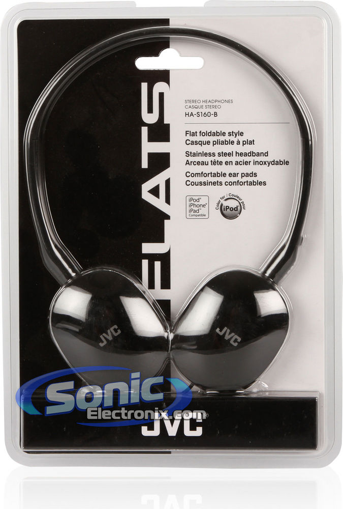 JVC HAS160B (HA-S160B) FLATS On-Ear Headphones - Black Image 7